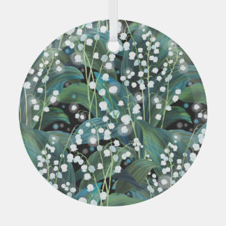 Lily Valley Seamless Muster Hintergrund Ornament Aus Glas