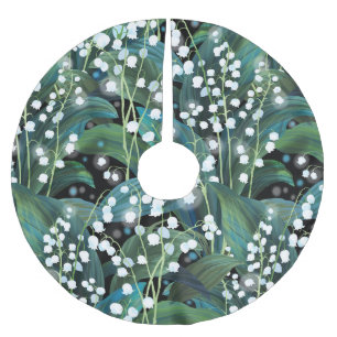 Lily Valley Seamless Muster Hintergrund Polyester Weihnachtsbaumdecke