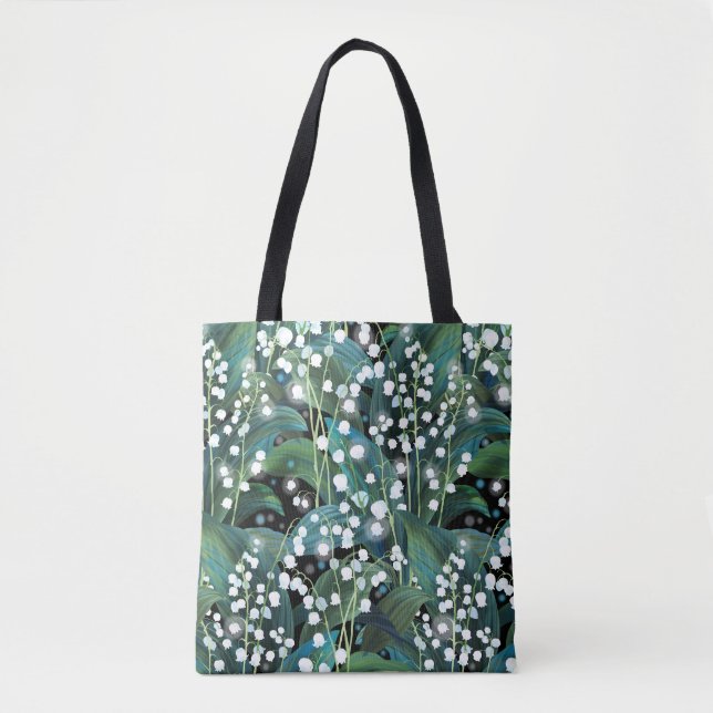Lily Valley Seamless Muster Hintergrund Tasche (Vorderseite)