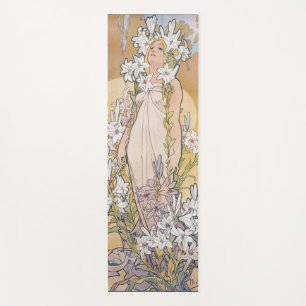Lily (vier Blume), Alphonse Mucha Yogamatte
