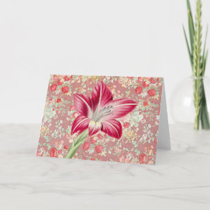Lily vintage sur la carte Art Note Motif 1