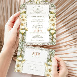 Lily Vintage Wedding All in One Invitation Mucha All In One Einladung<br><div class="desc">Art Nouveau Vintage Hochzeit Einladungen von Alphonse Mucha in einem floralen, romantischen und whimsical Design. Viktorianische Schnörkel ergänzen klassische Deko-Schriftart. Bitte geben Sie Ihre persönlichen Informationen ein, und Sie sind fertig. Wenn Sie das Design weiter ändern möchten, klicken Sie einfach auf den blauen Button "Anpassen". Vielen Dank, dass Sie mein...</div>