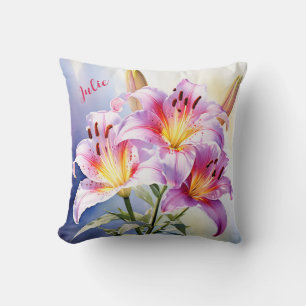 Lily Watercolor Personalisiert Kissen