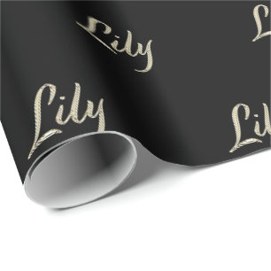 Lily white gold Handwriting Geschenkpapier