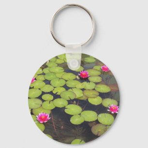 Lilypads und Wasser-Lilien Schlüsselanhänger
