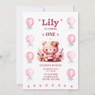 Lily's erster Geburtstag Einladung