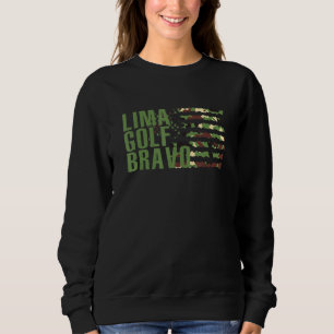 Lima Golf Bravo American Flag Camouflage Sweatshirt