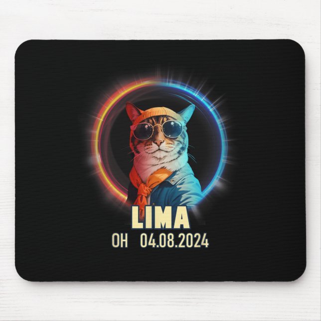 Lima Ohio Total Solar Eclipse 2024 Mousepad (Vorne)