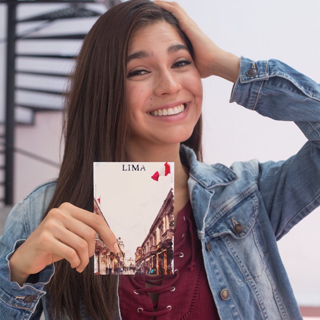 Lima Peru Architecture Travel Postkarte (lima peru city view flag postcard)