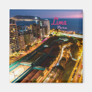 Lima Peru Hauptstadt Pazifikküste Stadt Nacht Magnet