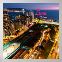 Lima Peru Hauptstadt Pazifikküste Stadt Nacht