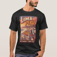 Lima Peru Küstenillustration Reise Kunst Vintage