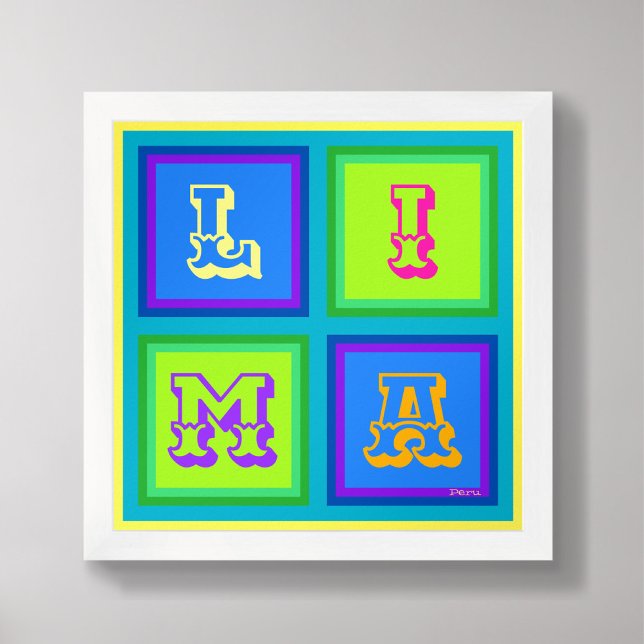 Lima Peru Moderne farbenfrohe Wandkunst Poster (Von Creator hochgeladen)