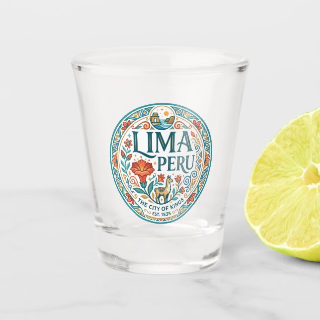 Lima Peru Schnapsglas (Vorderseite)
