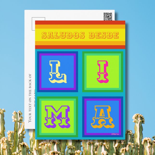 Lima Peru serape farbiger Urlaub Postkarte (Von Creator hochgeladen)