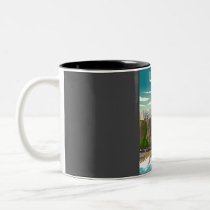 Lima Peru Vintag Minimal Retro Travel Poster Zweifarbige Tasse