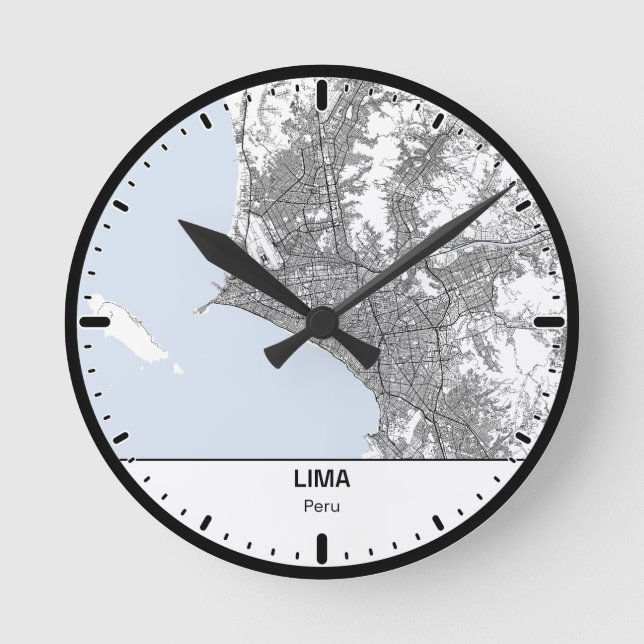 Lima Uhr Stadt Linienkunst (Vorderseite)
