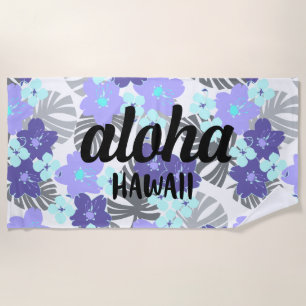 Limahuli Garden Vintag Hawaiian Floral Lilac Strandtuch