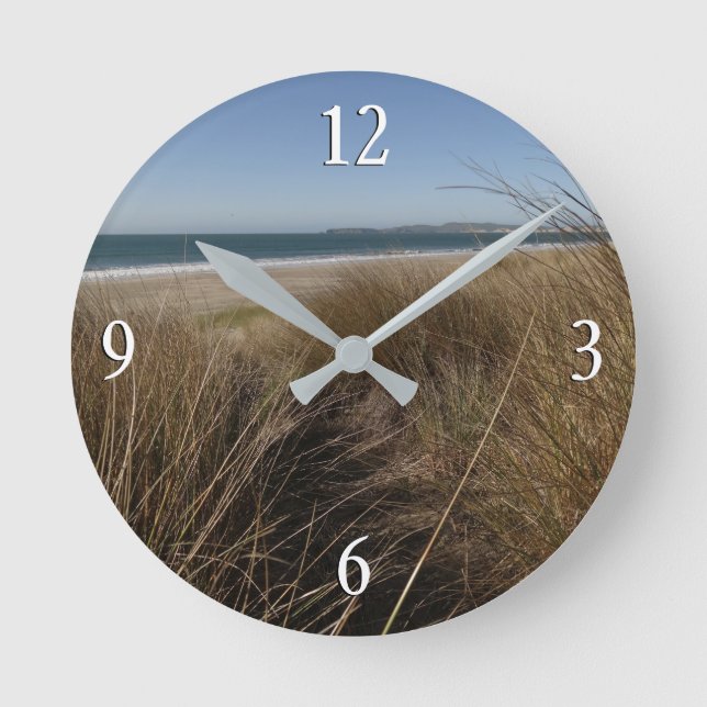 Limantour Beach am Point Reyes National Seashore I Runde Wanduhr (Vorderseite)