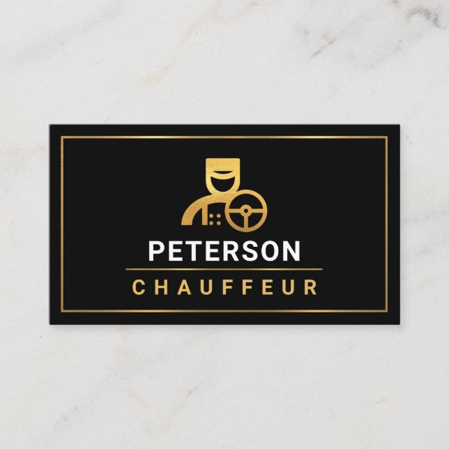 Limauffeur-Service an den Minimalistischen Goldbud Visitenkarte (Vorderseite)