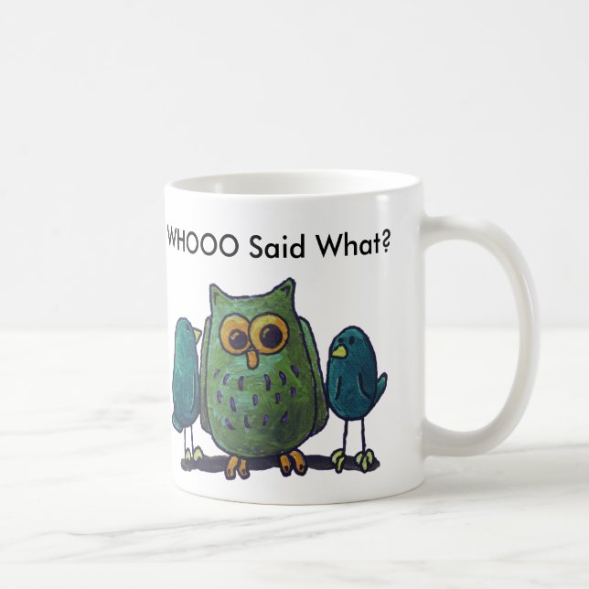 LimbBirds Schwarzes 11 Unze-Wecker-Tasse Tasse (Rechts)