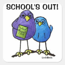 LimbBirds Square Sticker, glänzend Quadratischer Aufkleber