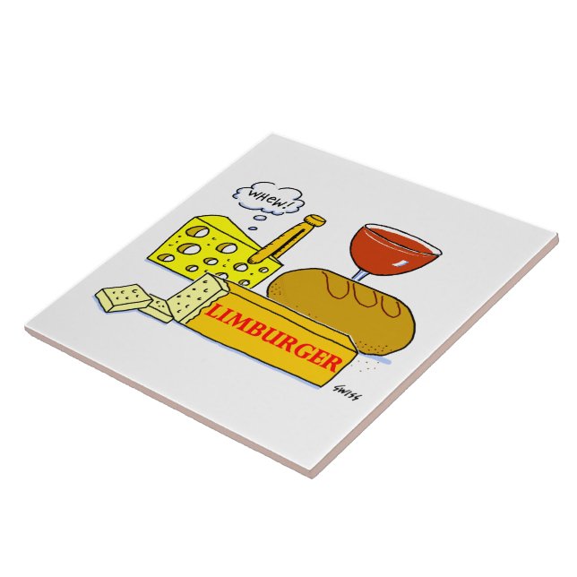 Limburger Käse Lover Humore Cartoon Küche Fliese (Seite)