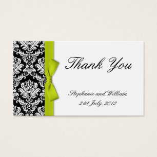 Lime Bow Mariage damassé Merci Cartes