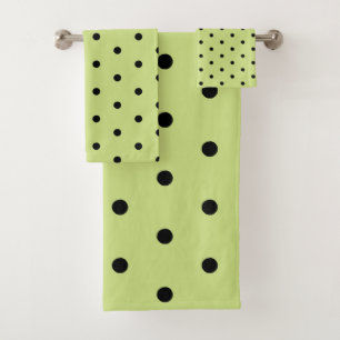 Lime Chartreuse Whimsical Black Polka Point
