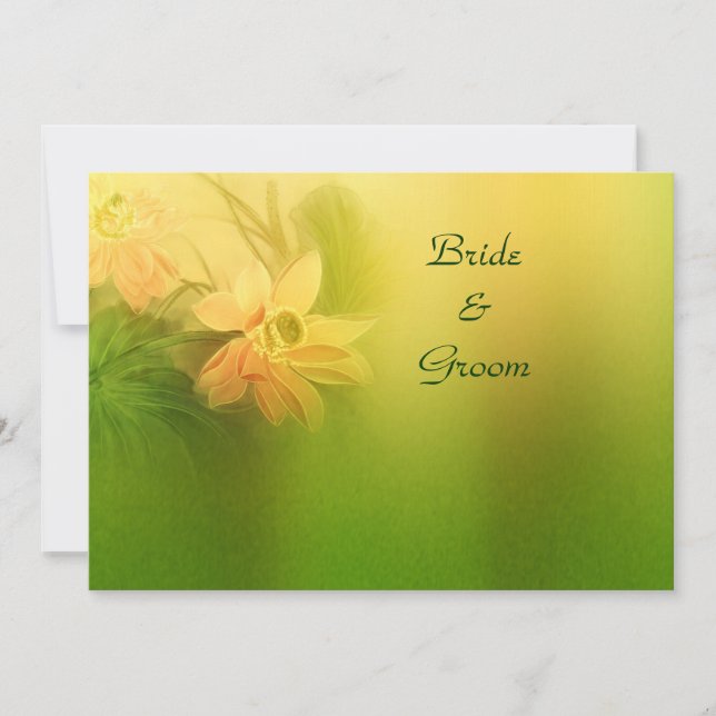 Lime d'or Faire-part de mariage florale (Devant)