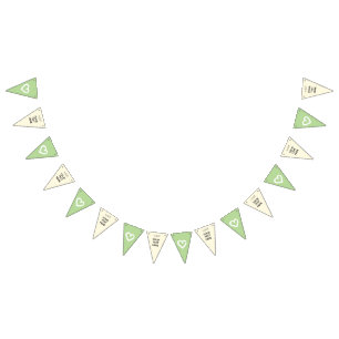 Lime Gelbe Herzen Mädchen Jungen Party INDIVIDUALI Wimpelkette