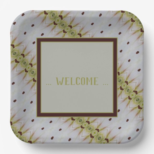 Lime Green akzentriert Pappteller (Vorderseite)