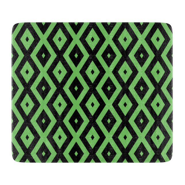 Lime green and black diamond pattern schneidebrett (Vorderseite)