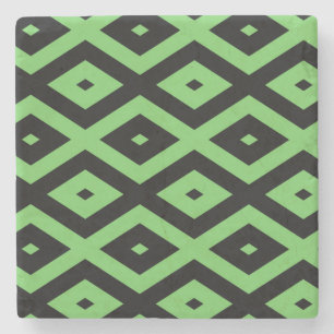 Lime green and black diamond pattern steinuntersetzer