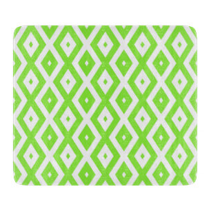 Lime green and white diamond pattern schneidebrett