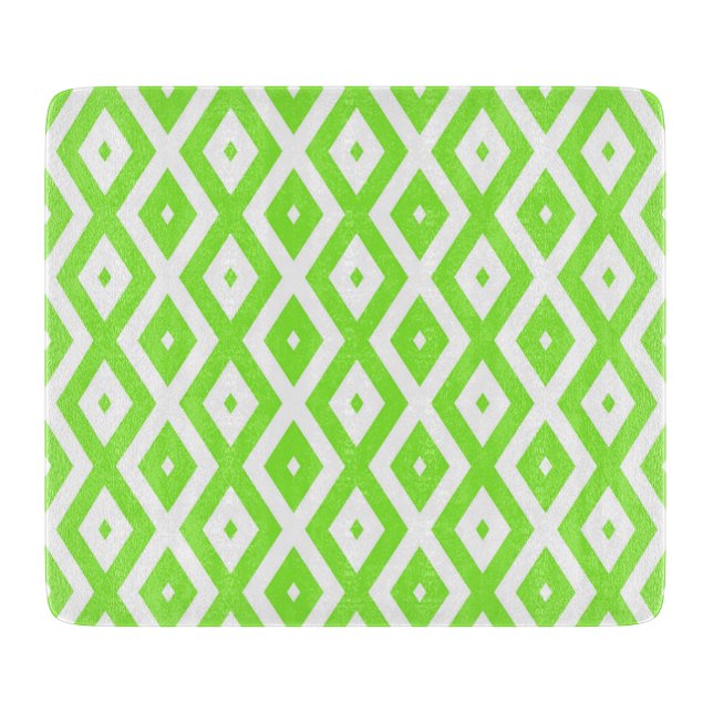 Lime green and white diamond pattern schneidebrett (Vorderseite)