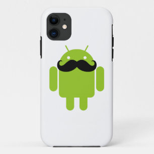 Lime Green Android Robot Mustache title_seo2