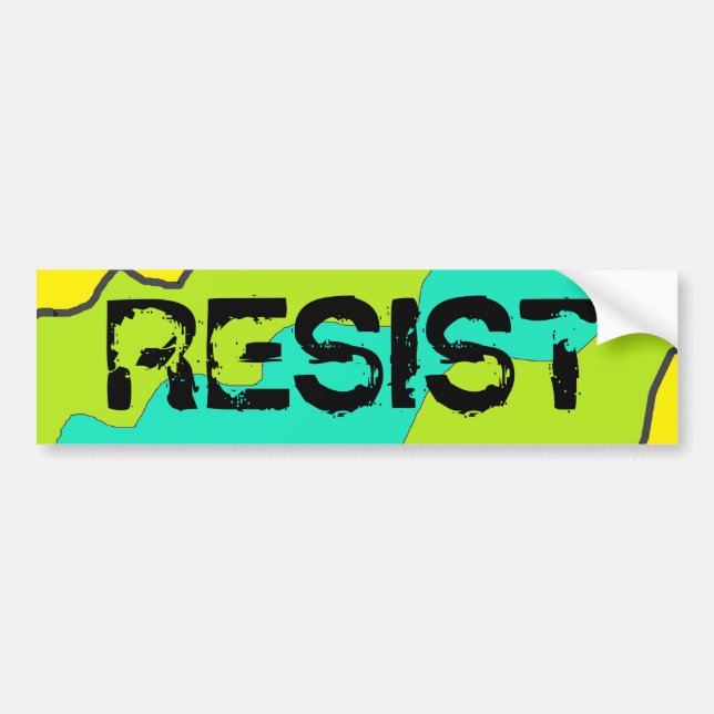 Lime Green, Aquamarin und Gelb RESIST Autoaufklebe Autoaufkleber (Vorne)