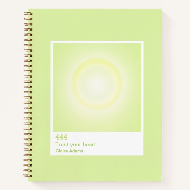 Lime Green Aura Swatch Engel Zahl Notizbuch (Vorderseite)
