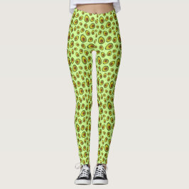 Lime Green Avocado Fruit Gemustert Leggings