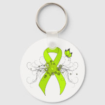 Lime Green Awareness Ribbon mit Butterfly