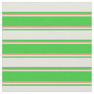 Lime Green, Beige und Dark Lmon Lined Pattern Stoff