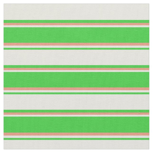 Lime Green, Beige und Dark Lmon Lined Pattern Stoff (Nahaufnahme)