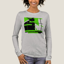 Lime Green Black Abstrakt Large Shapes Design Tri-Blend Shirt