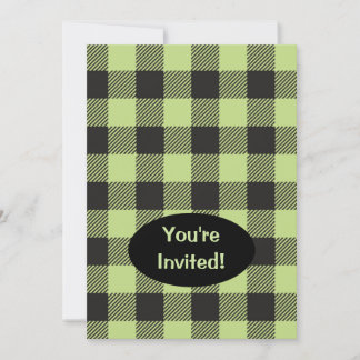 Lime Green Black Buffalo Kariert Karo Trendy Einladung