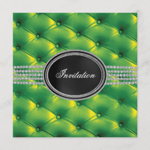 Lime Green Black Diamond Black Tie Party Einladung