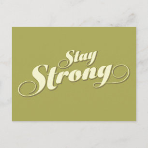 Lime Green Bleibe stark ermutigend Zitat Postkarte