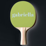 Lime Green Blue Bold Typografy Personalisiert Name Tischtennis Schläger<br><div class="desc">Fett moderne Typografie Personalisierter Name Ping Pong Paddle in Lime Green und Pastel Light Blue</div>