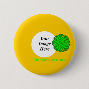 Lime Green Blume Ribbon Tmpl von Kenneth Yoncich Button