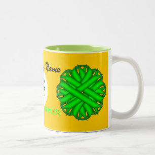 Lime Green Blume Ribbon Tmpl von Kenneth Yoncich Zweifarbige Tasse